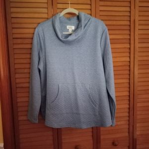 Croft & Barrow cowl neck Blue Top NWT